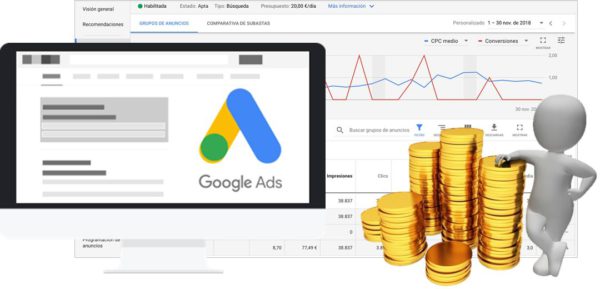 Imagen de portada introductoria al servicio de publicidad online con Google Ads